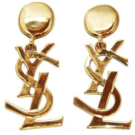 ysl orecchini logo bijoux|ysl square earrings.